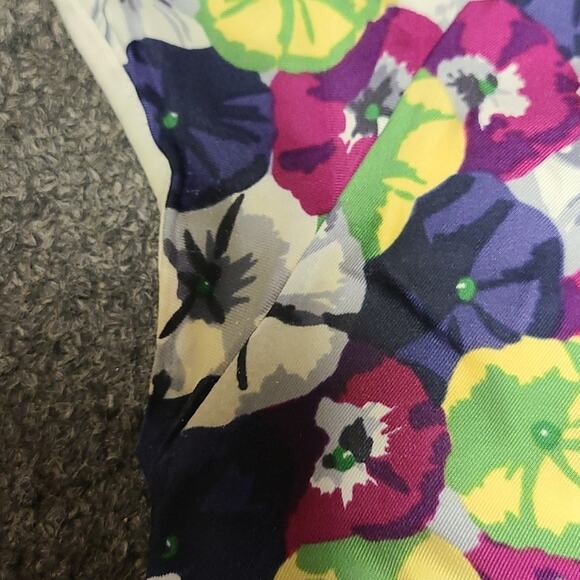 Boden Floral Silk Dress Multicolor Pansies Size 10 - Picture 10 of 10